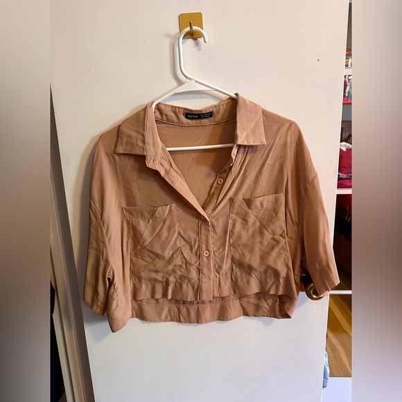 NWOT - Lightweight Button Up Linen Tee Shirt - Picture 7 of 10